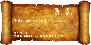 Mehsam Virgília névjegykártya